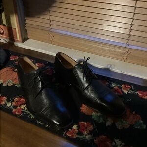 Mercanti Fiorentini Classic Black Leather Men's Shoes